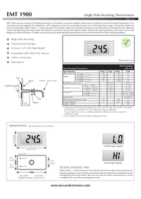 Thumbnail of document Data Sheet - EMT 1900 Digital Thermometer